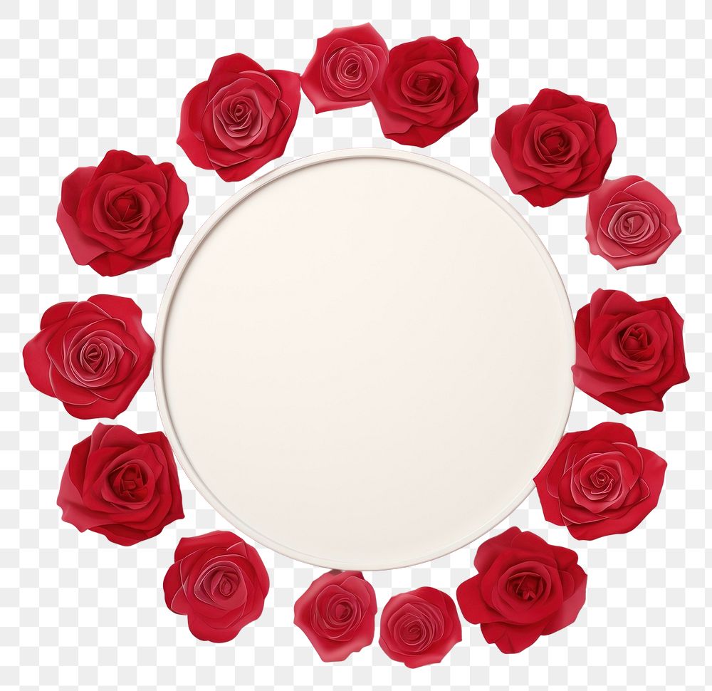 PNG Red roses circle flower petal.