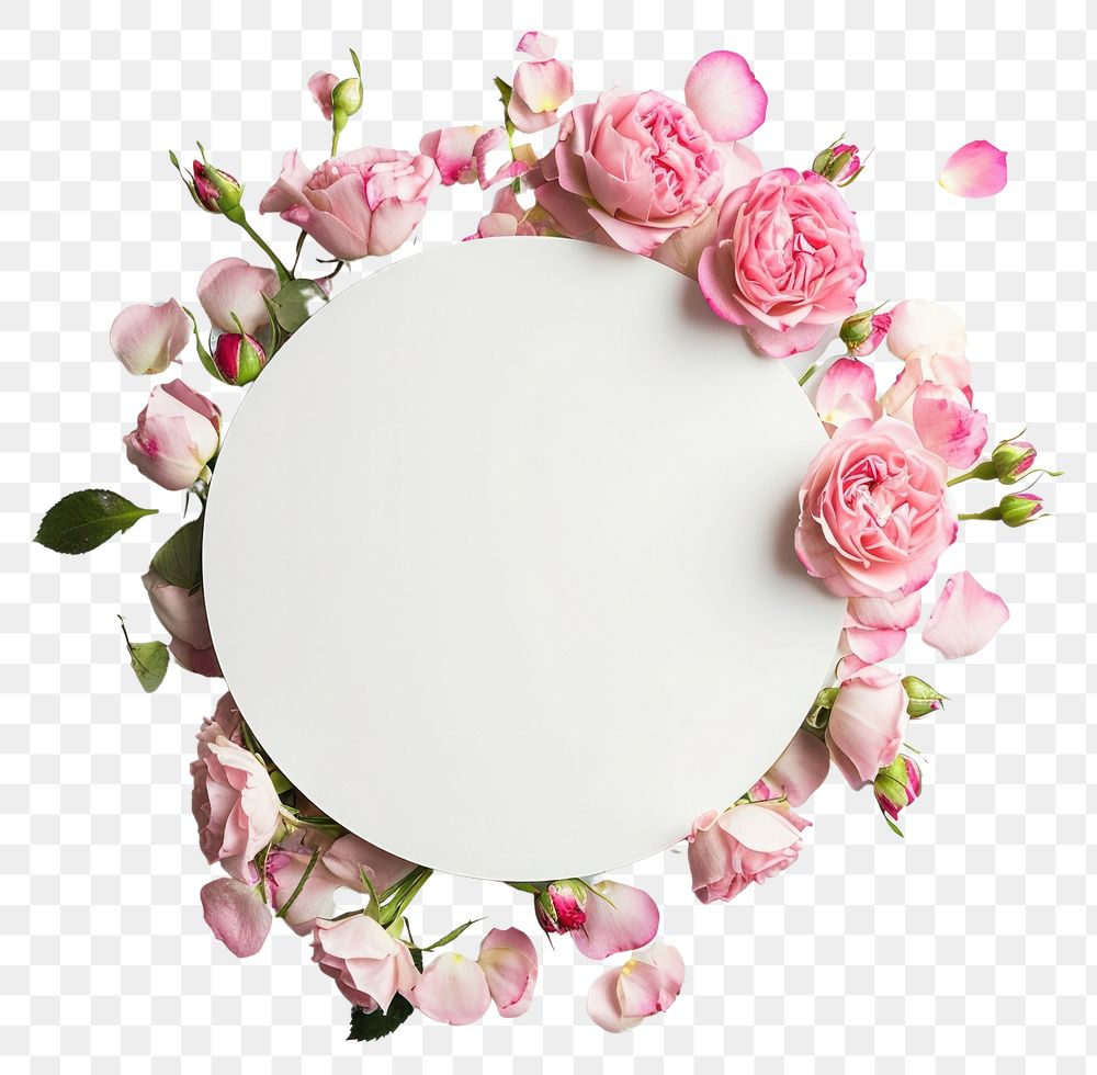 PNG Spring flowers pink roses circle plant photo