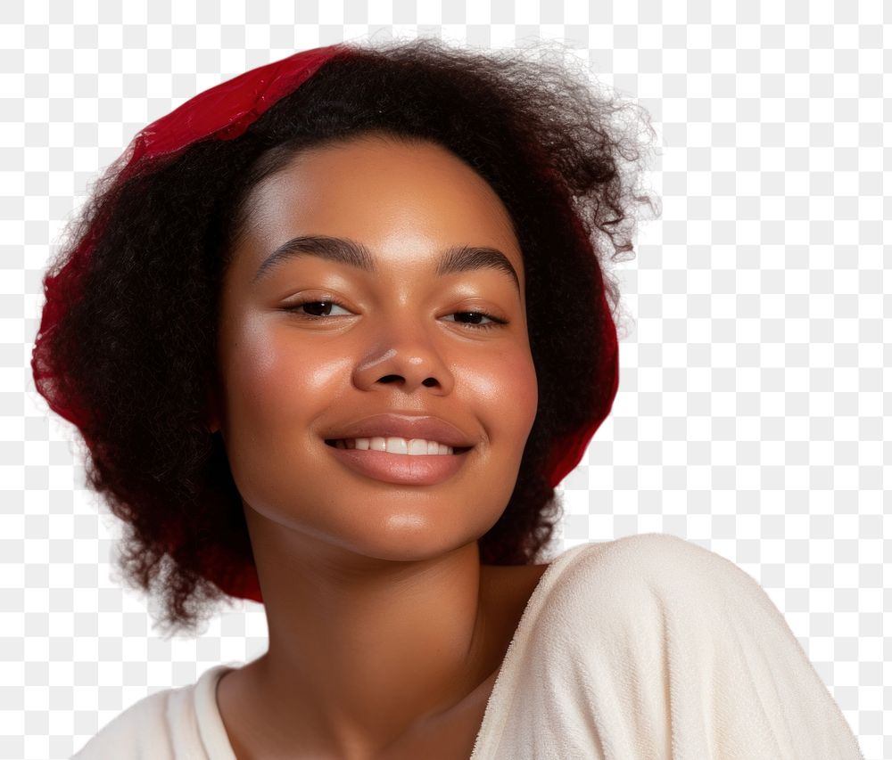 PNG Young beautiful african american in skincare and beauty routine portrait adult smile.