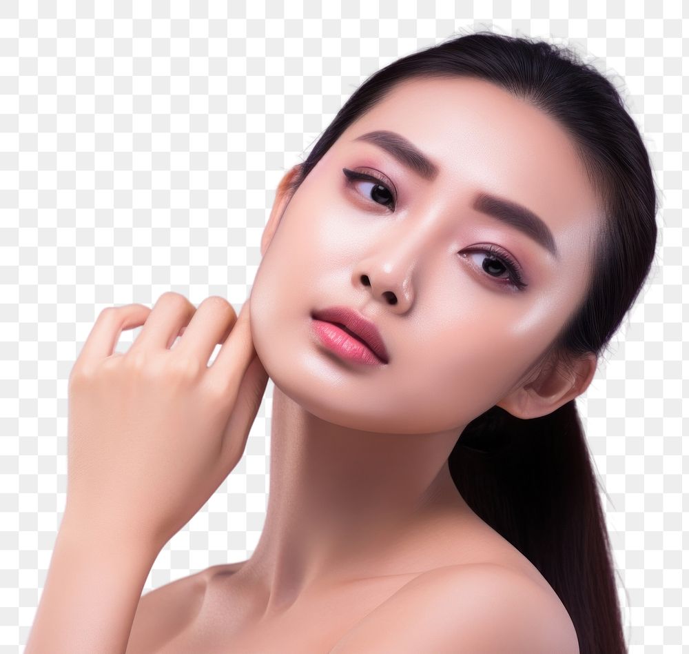 PNG Young beautiful asian in skincare and beauty routine portrait adult photography.