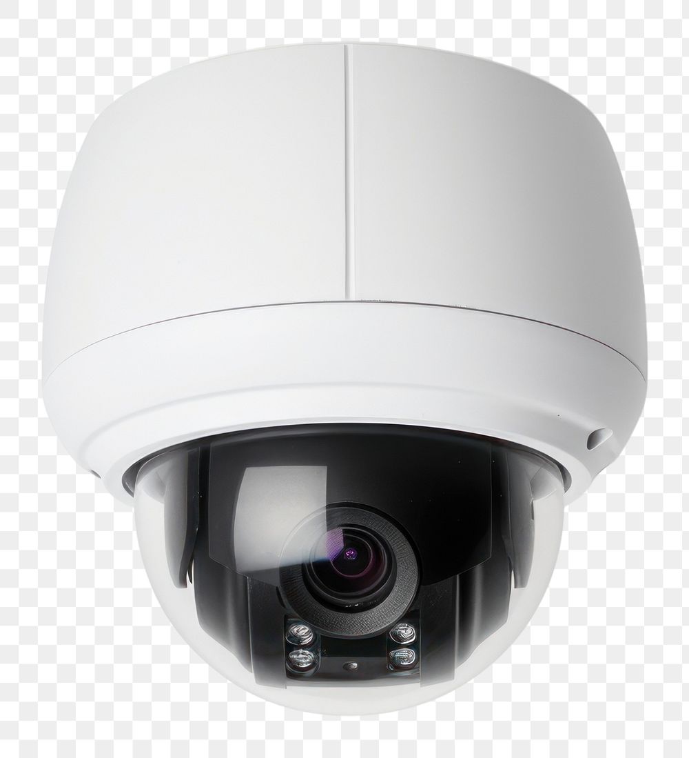 PNG CCTV dome type security white background surveillance. AI generated Image by rawpixel.