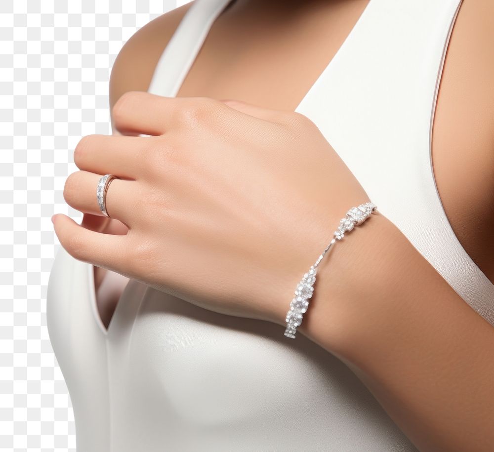 PNG Jewelry diamond hand bracelet. AI generated Image by rawpixel.
