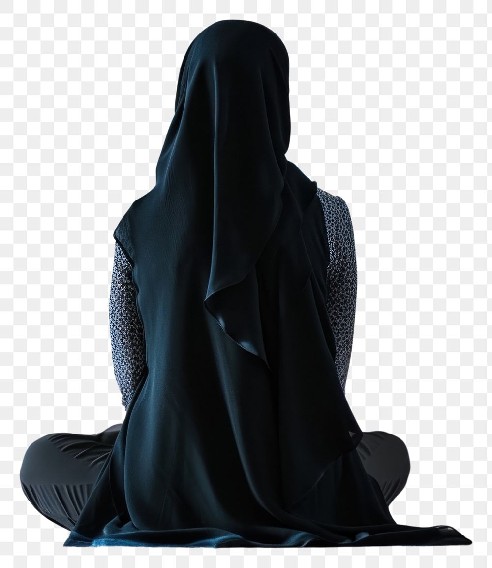 PNG  Muslim woman sitting and praying in Mosque adult spirituality architecture. AI generated Image by rawpixel.