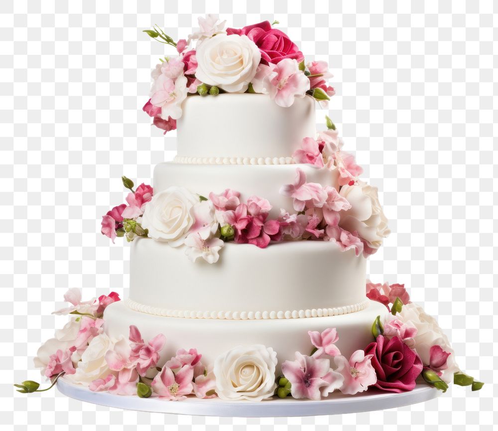 PNG Wedding cake dessert flower plant. AI generated Image by rawpixel.