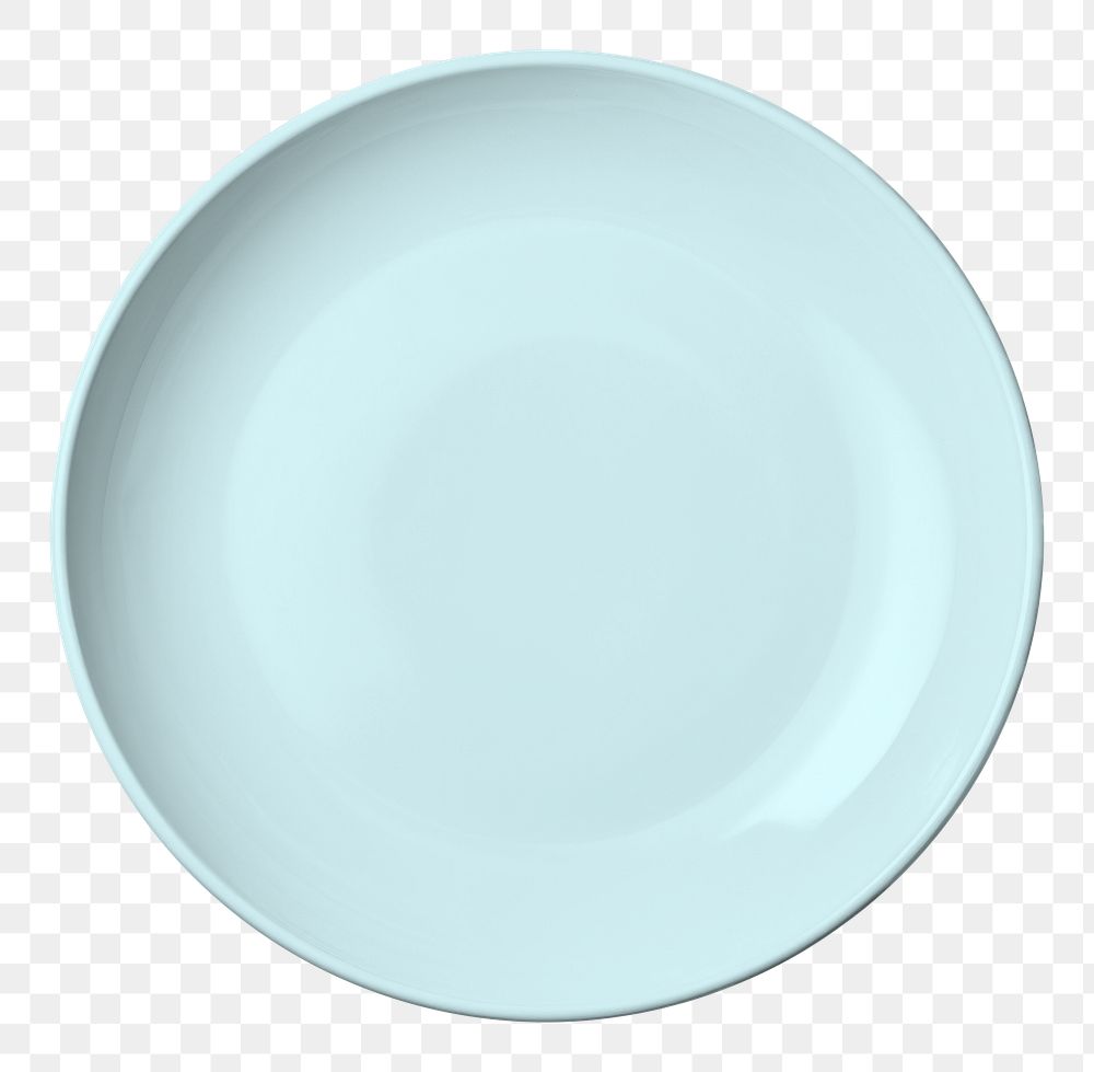 PNG pastel blue plate, transparent background