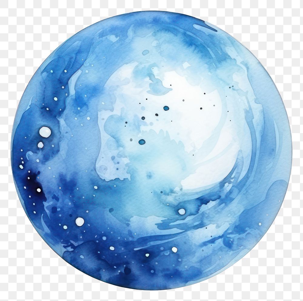 PNG  Neptune in Watercolor style sphere planet space.
