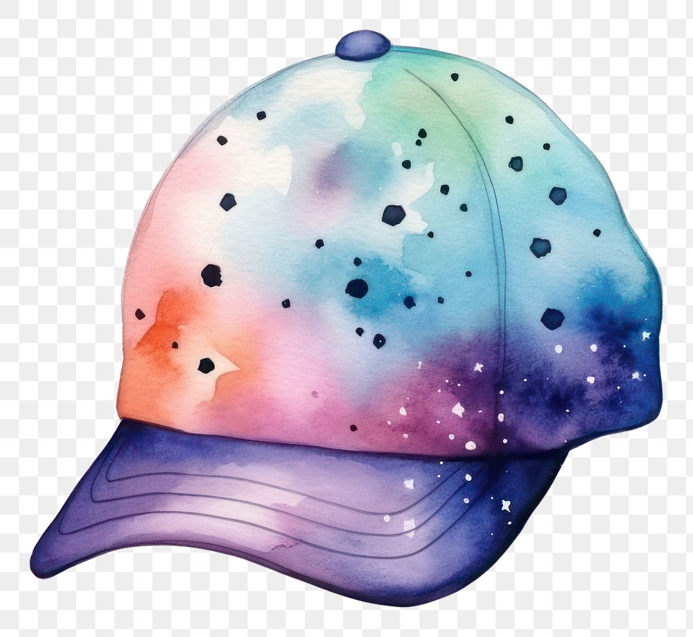 PNG  Hat in Watercolor style white background creativity headgear.