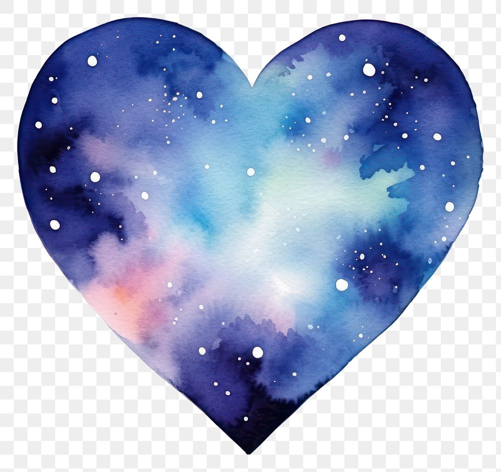 PNG  Galaxy element of heart in Watercolor astronomy galaxy night.