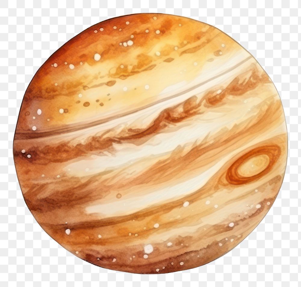 PNG  Jupiter in Watercolor style astronomy planet space.