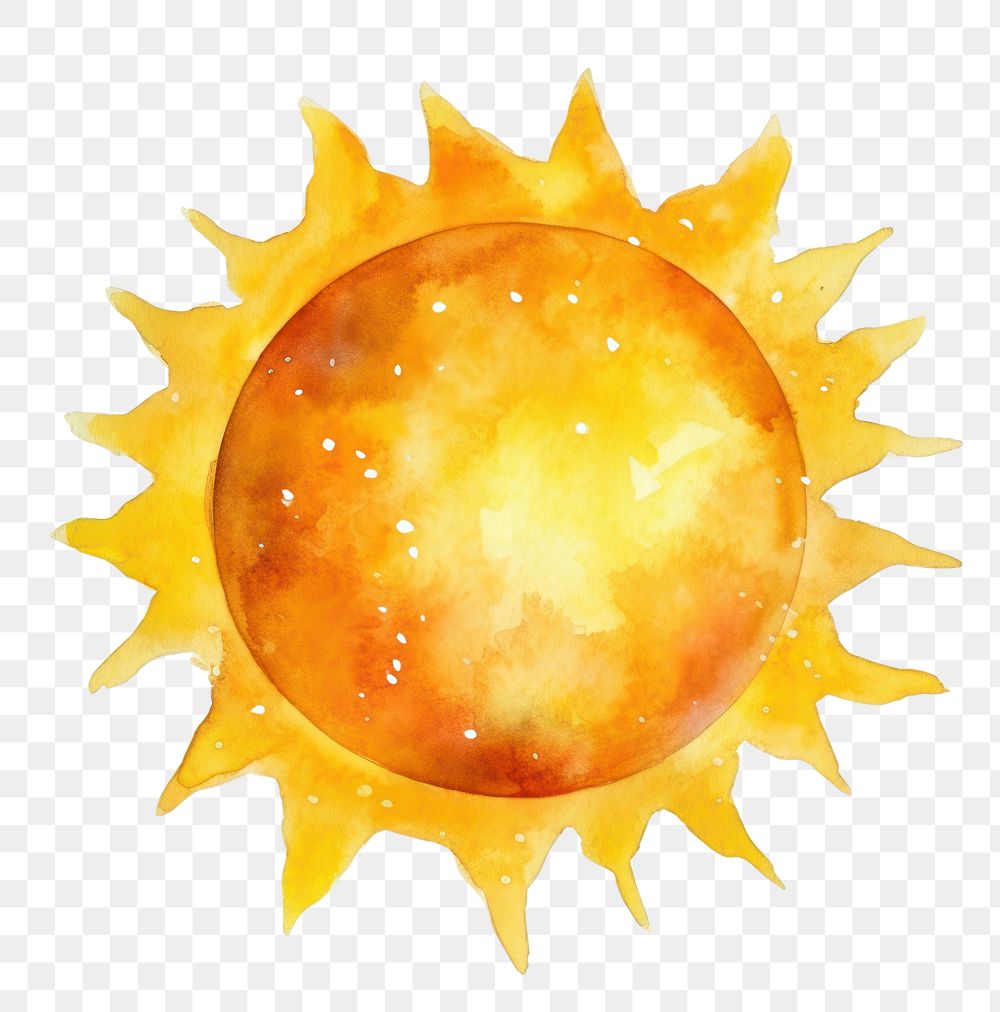 PNG  Sun in Watercolor style outdoors sky white background