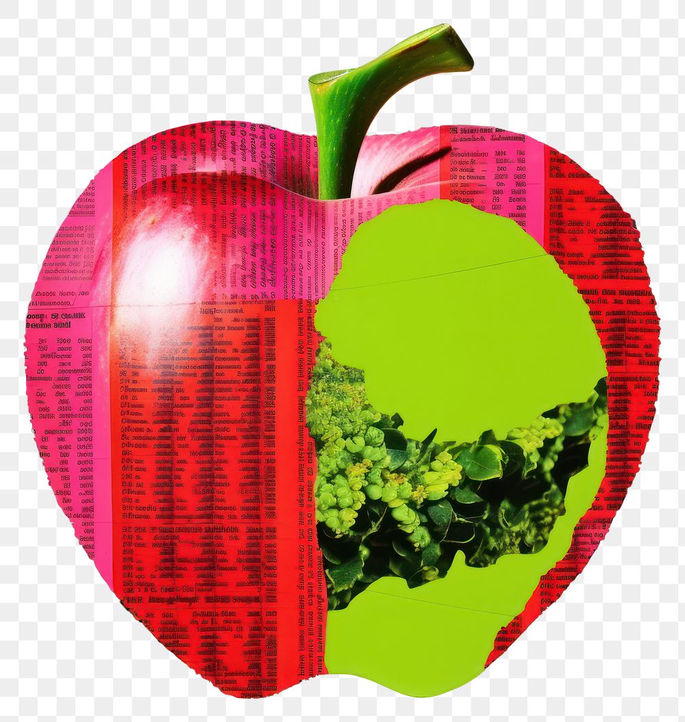 PNG Apple collage art fruit.