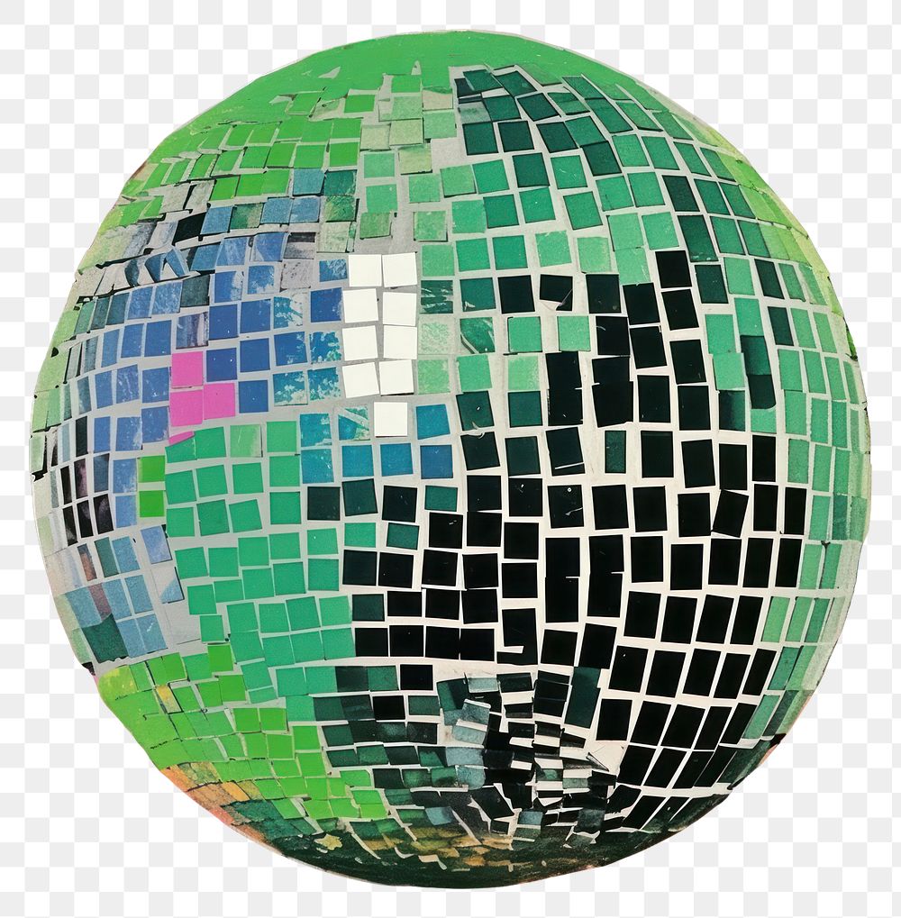 PNG Minimal disco ball art collage sphere.