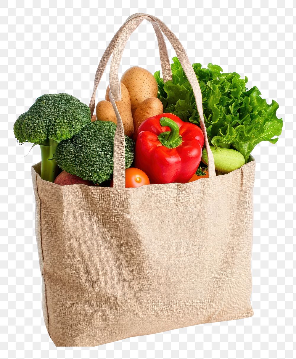 PNG Bag full of groceries bag handbag food.