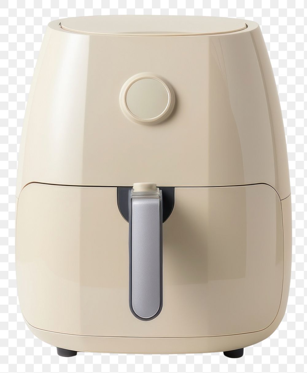 PNG A beige minimal air fryer mixer white background coffeemaker.