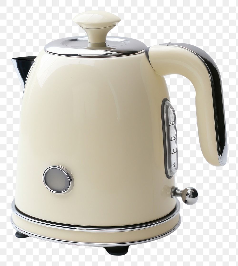 PNG A beige retro minimal mini kettle small appliance technology cookware.