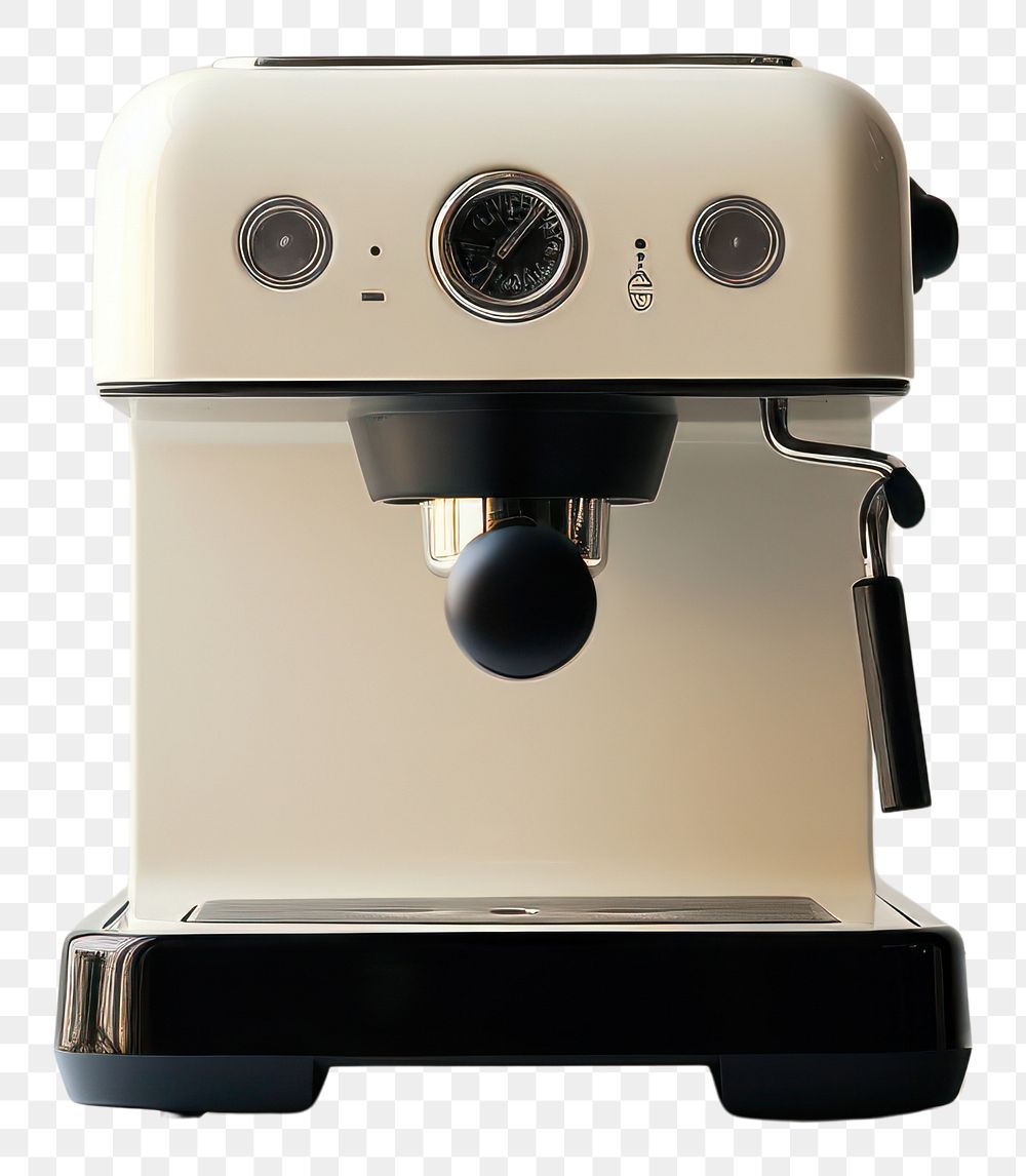 PNG A black minimal beige coffee machine coffeemaker electronics technology.