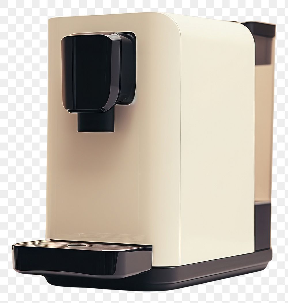 PNG A black minimal beige coffee machine coffeemaker electronics technology.