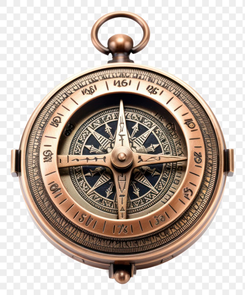 PNG Brass antique compass pendant jewelry locket.