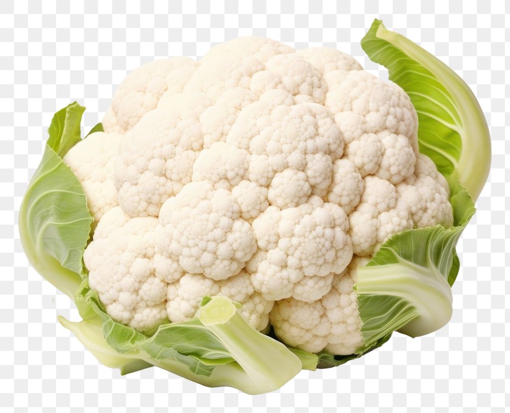 PNG Fresh cauliflower vegetable plant white.
