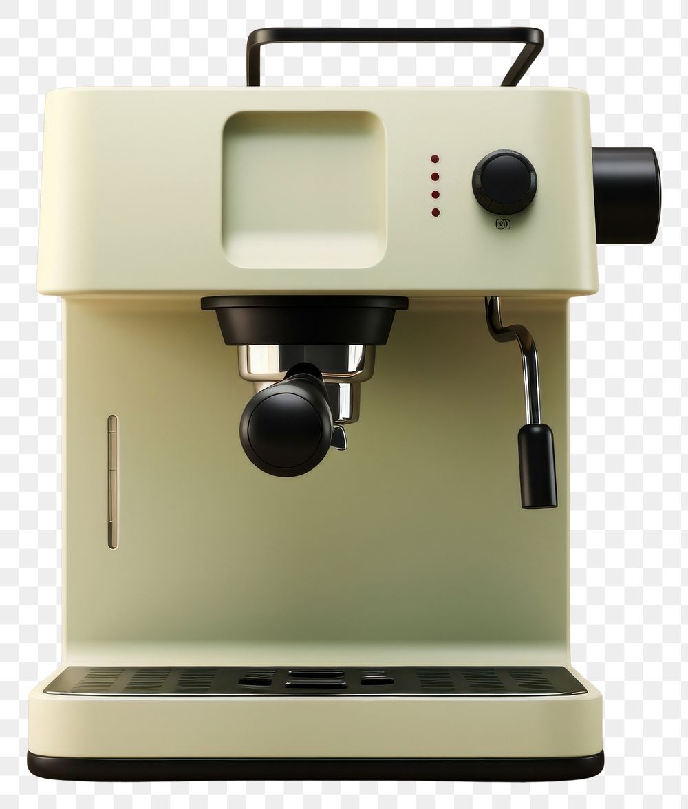 PNG A green minimal beige coffee machine coffeemaker technology equipment.