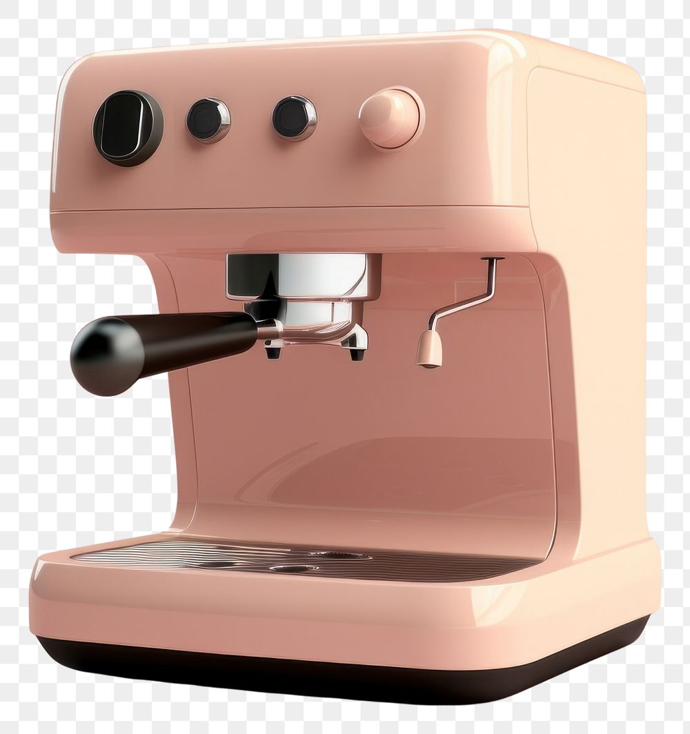 PNG A pink minimal beige coffee machine mixer coffeemaker technology.