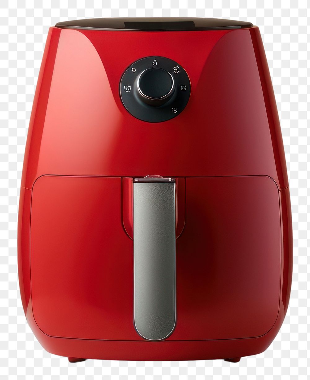 PNG A red minimal air fryer coffeemaker technology appliance.