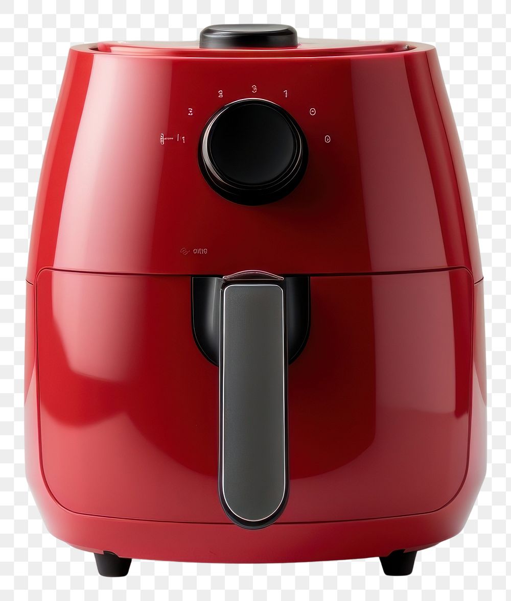 PNG A red minimal air fryer technology appliance device.