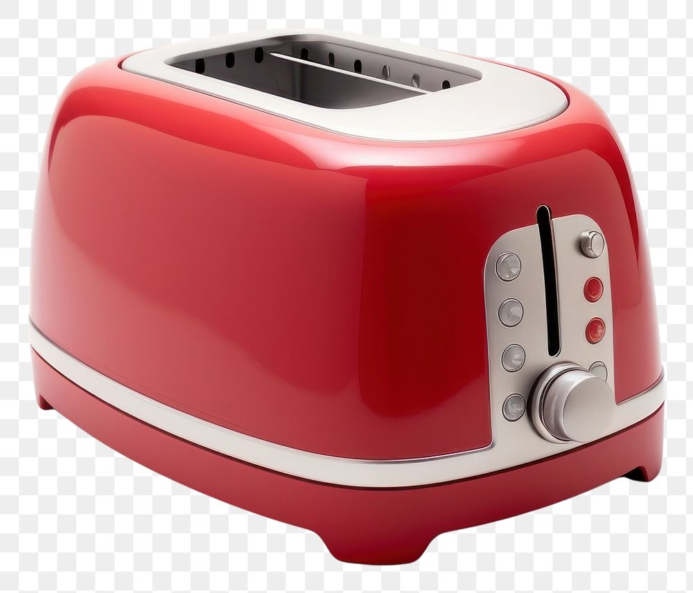 PNG A red retro minimal toaster appliance white background small appliance.