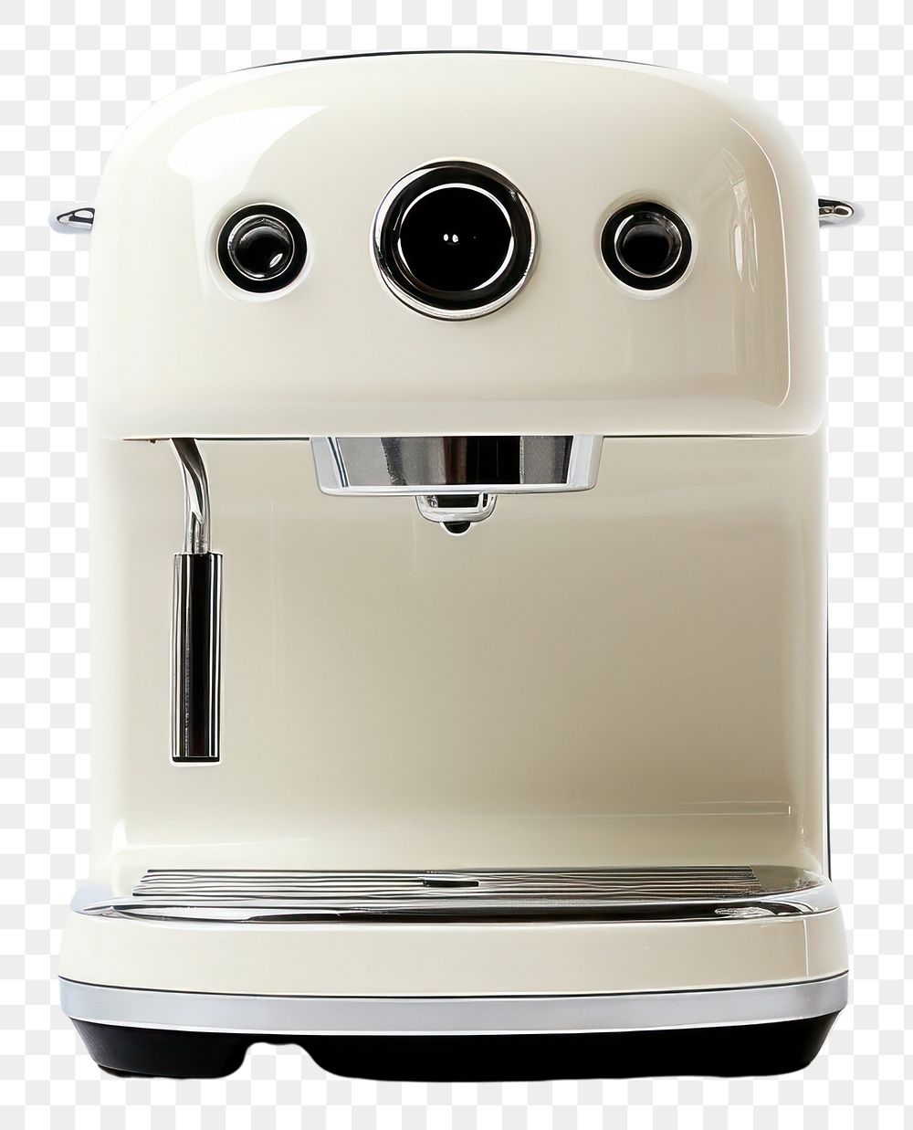 PNG A white minimal beige coffee machine white background coffeemaker technology.