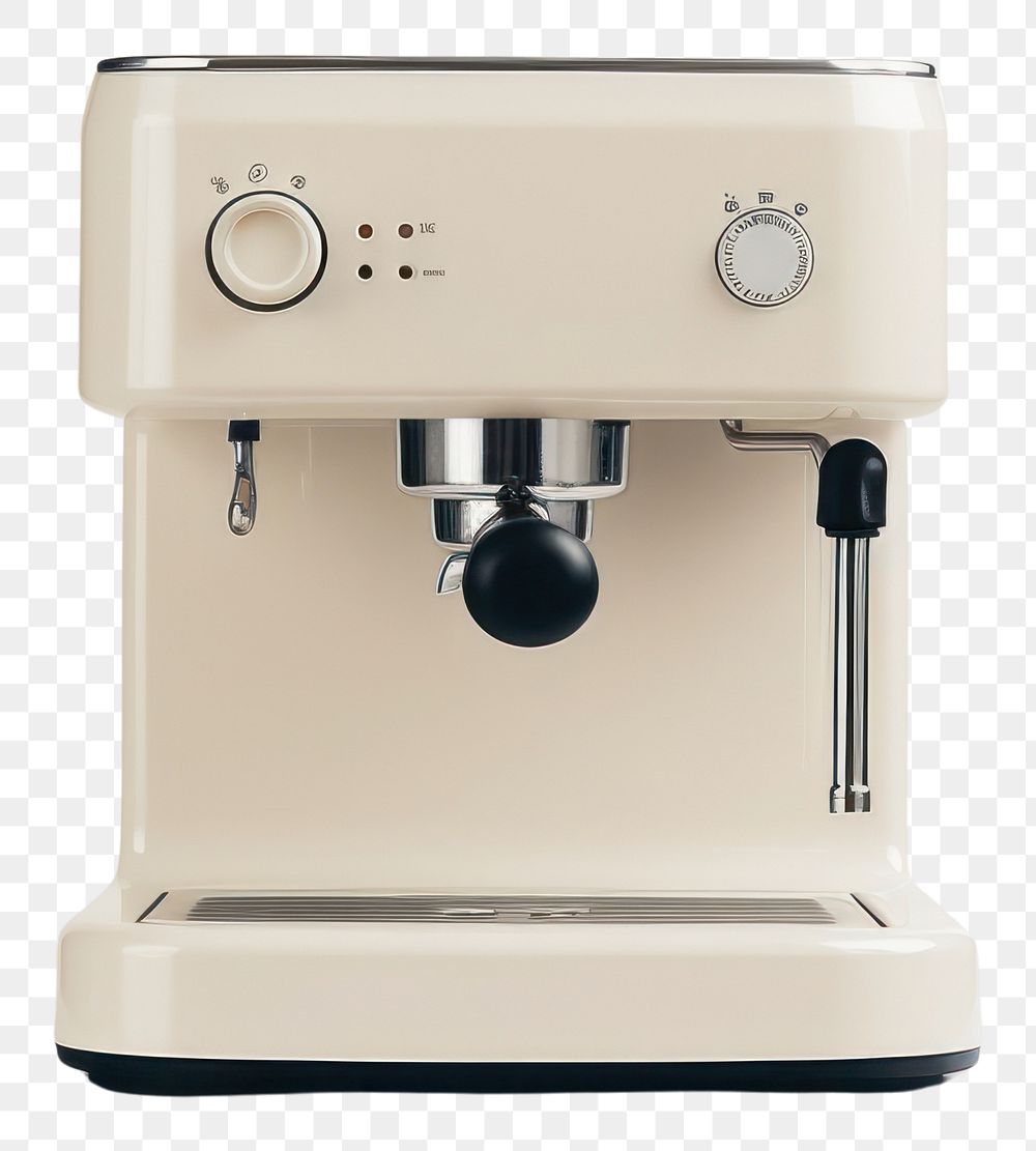 PNG A white minimal beige coffee machine appliance coffeemaker technology.