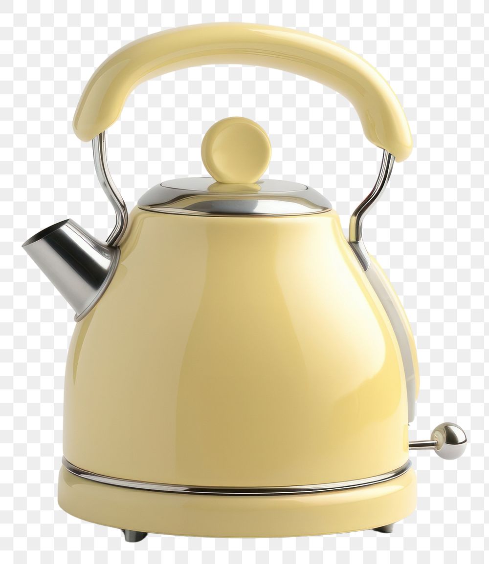 PNG A yellow retro minimal mini kettle small appliance lighting cookware.