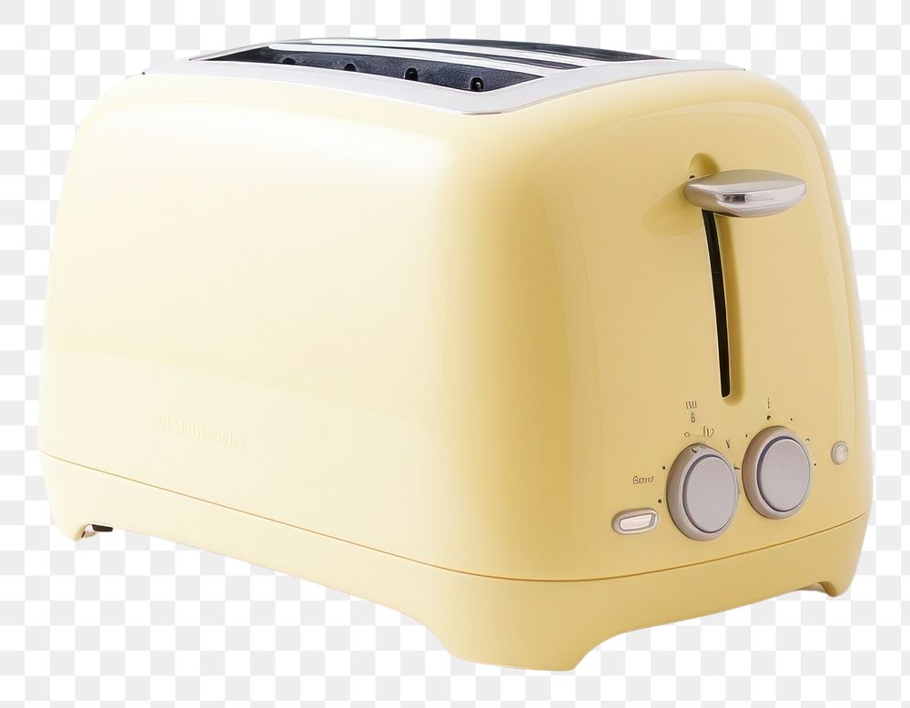 PNG A yellow retro minimal toaster appliance white background small appliance.
