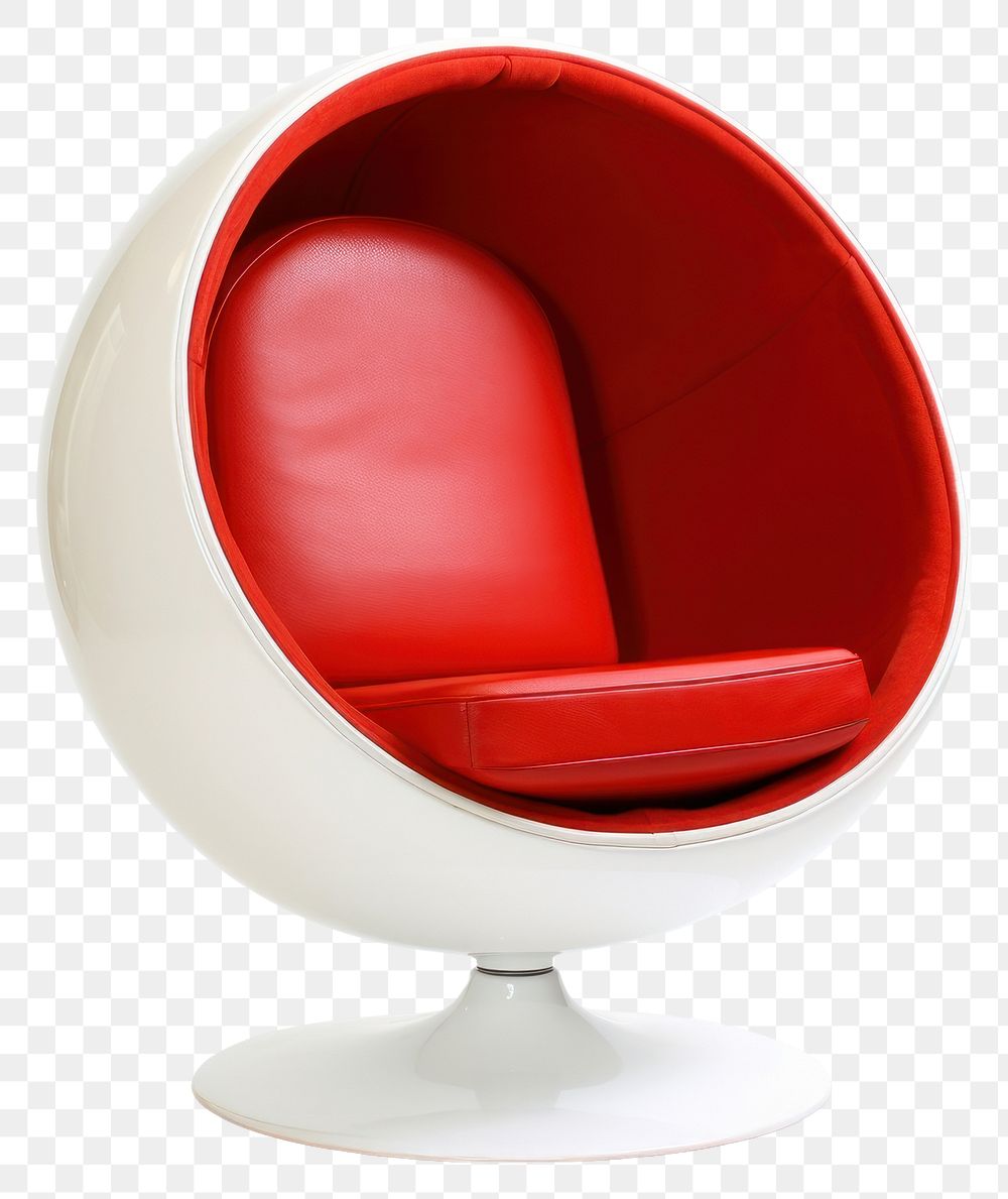 PNG Red space age chair furniture armchair armrest.
