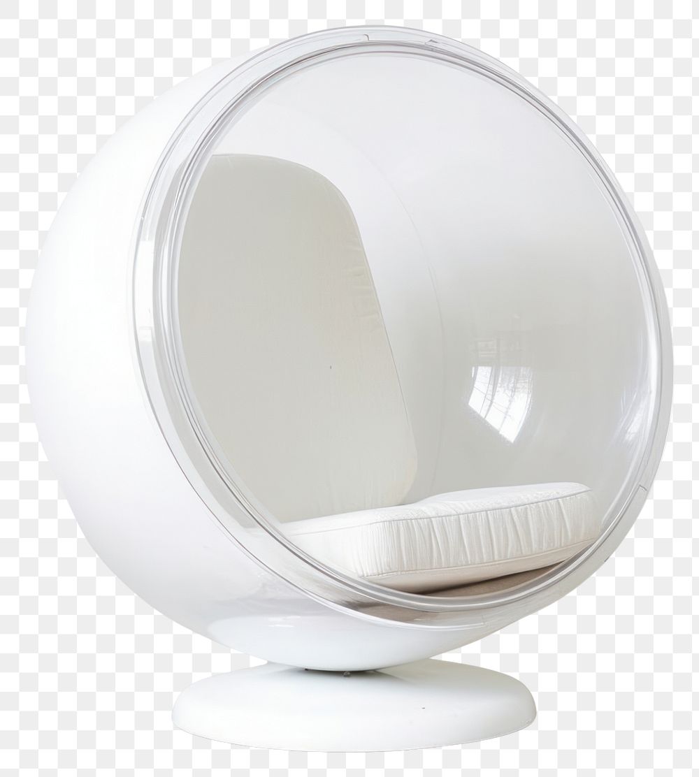 PNG Space age chair furniture white photo.