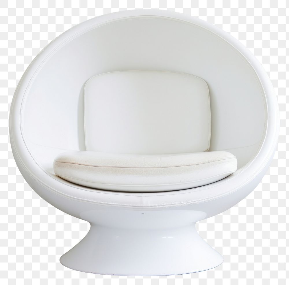 PNG Space age chair toilet white room.