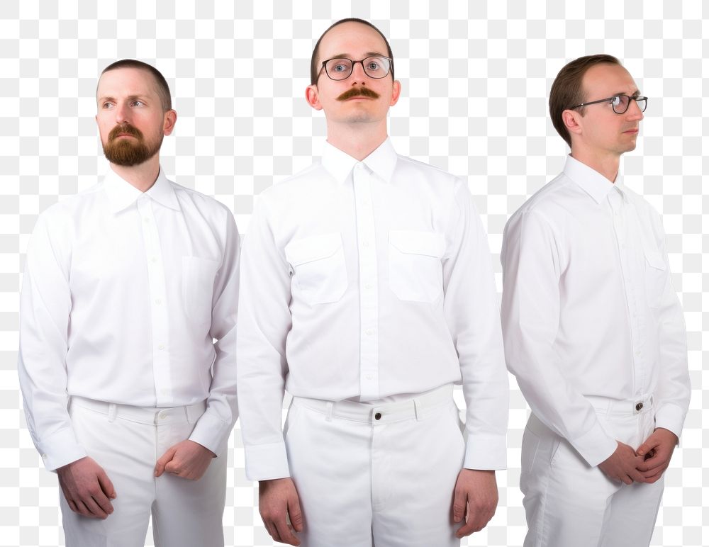 PNG White men wearing white corporate uniform portrait shirt adult.