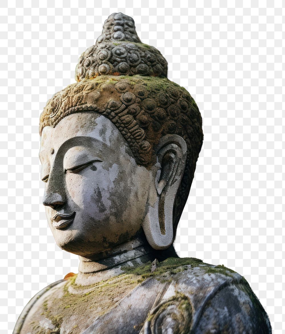 PNG Buddha statue buddha face. AI generated Image by rawpixel.