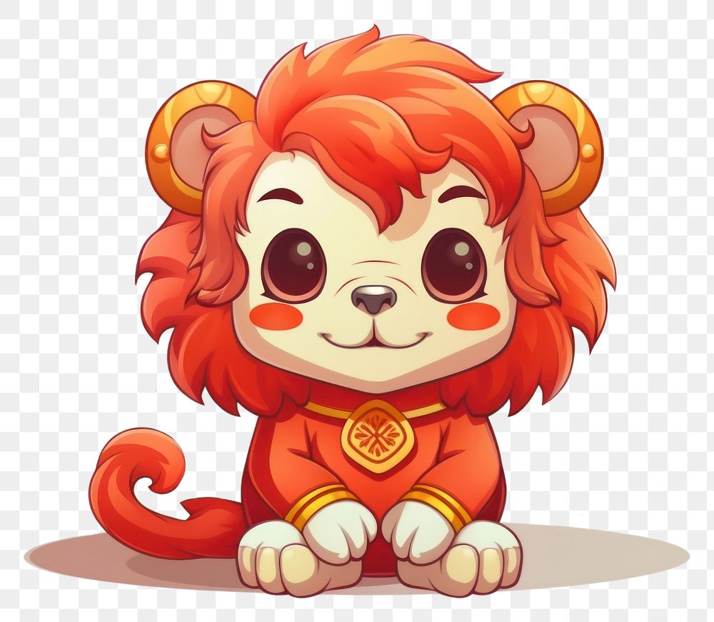 PNG Chinese New Year Lion cartoon cute representation. AI generated Image by rawpixel.