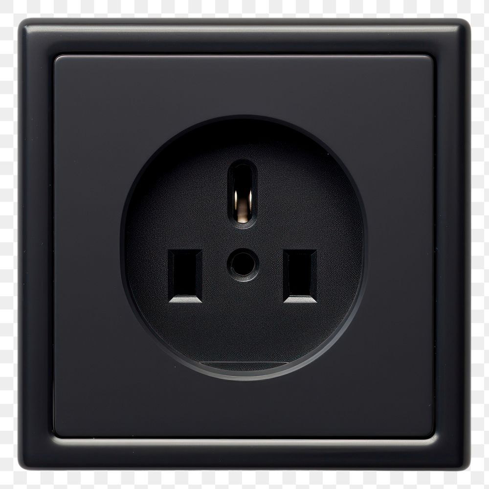 PNG  Black Wall socket electronics white background electricity. AI generated Image by rawpixel.