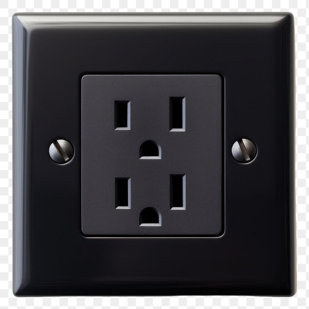 PNG  Black Wall socket electronics electricity technology. AI generated Image by rawpixel.