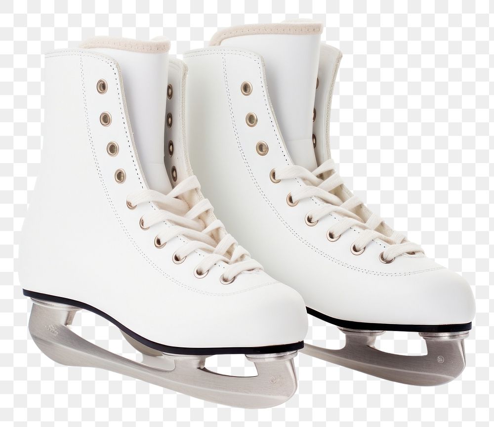 PNG White Figure skate footwear shoe white background.