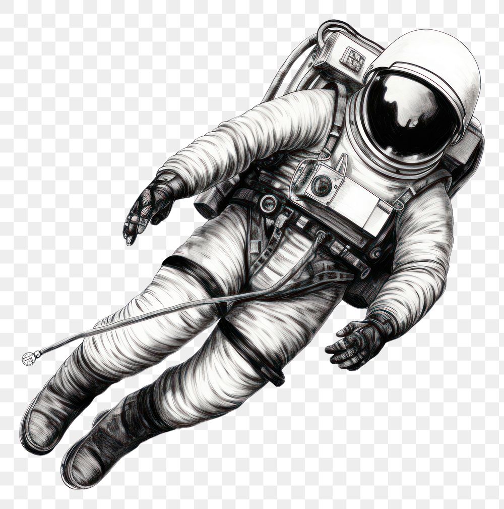 PNG Astronaut in the space drawing sketch adult. AI generated Image by rawpixel.
