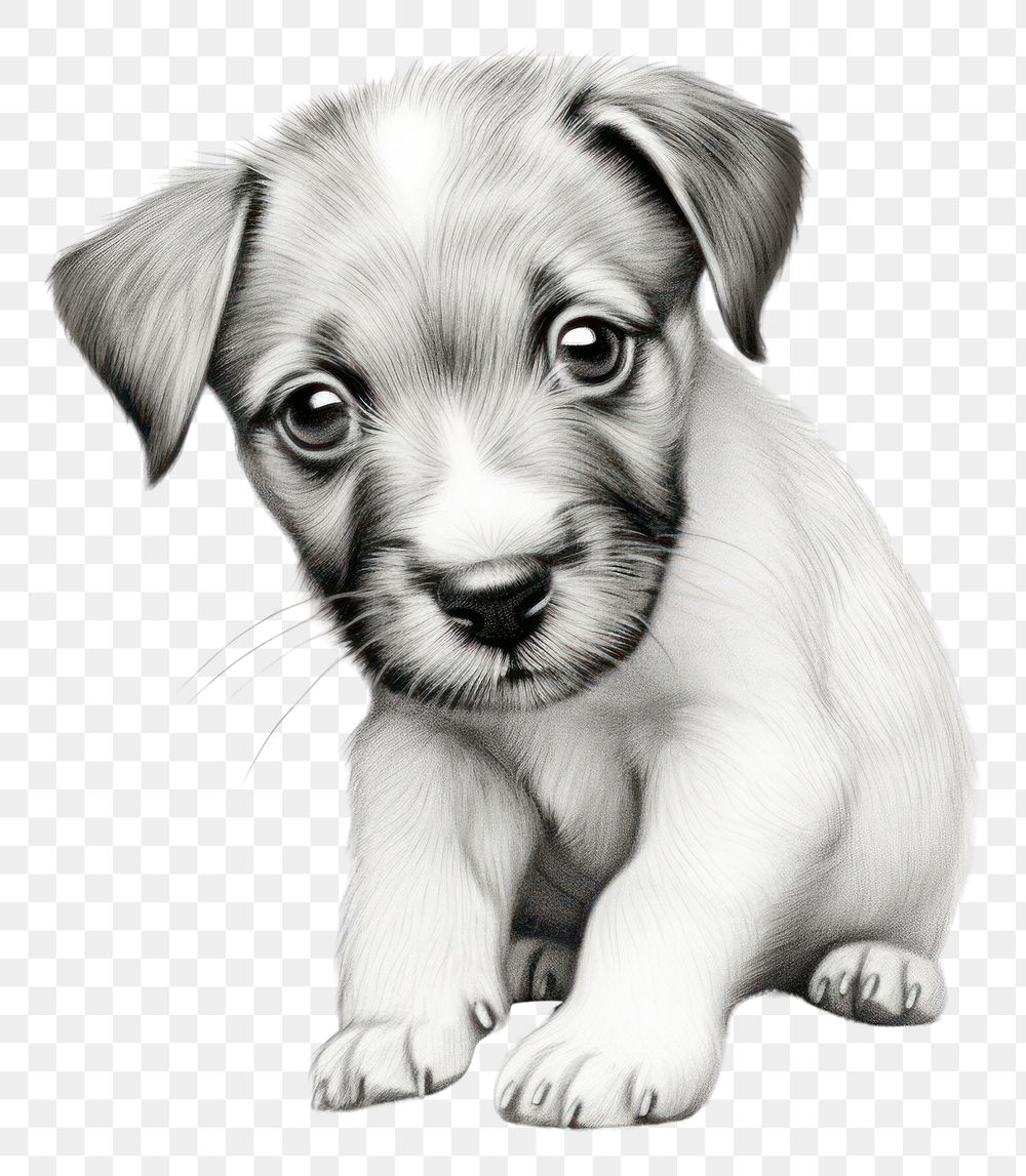 PNG Puppy drawing sketch mammal. AI generated Image by rawpixel.