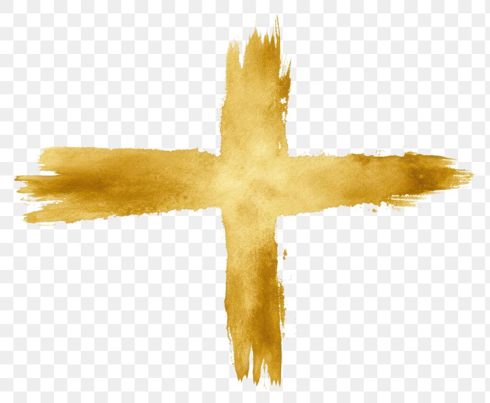 PNG  Cross shape cross symbol gold. AI generated Image by rawpixel.