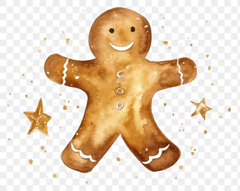 PNG  Ginger bread man gingerbread cookie food. AI generated Image by rawpixel.