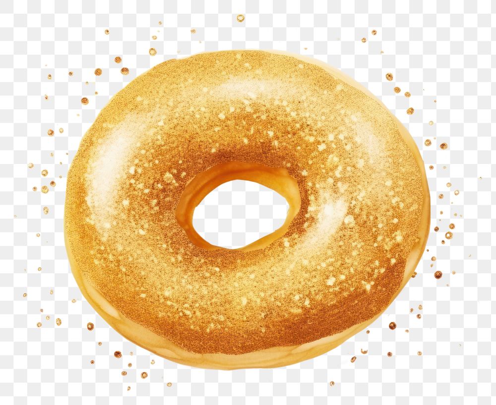PNG  Donut bagel food gold. AI generated Image by rawpixel.