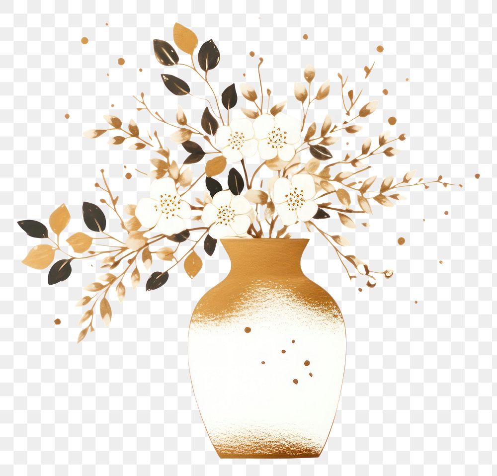 PNG  Flower vase plant art white background. AI generated Image by rawpixel.