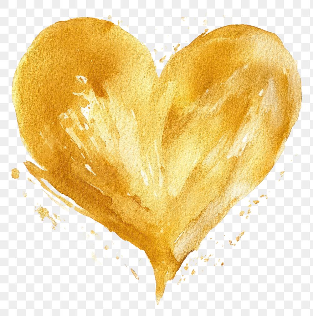 PNG  Heart petal gold white background. AI generated Image by rawpixel.