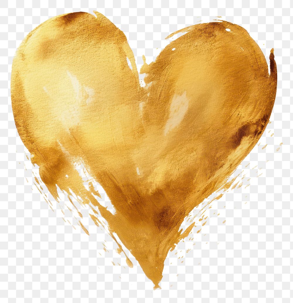PNG  Heart gold white background creativity. AI generated Image by rawpixel.