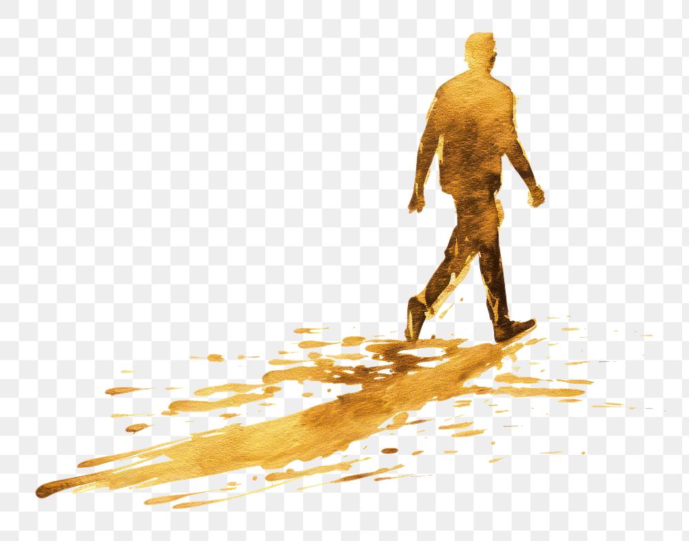 PNG  Man walking adult white background splattered. AI generated Image by rawpixel.